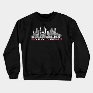 New York Baseball Team All Time Legends New York City Skyline New York Crewneck Sweatshirt